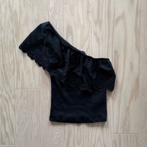 Old Navy Eyelet Ruffle One-Shoulder Top